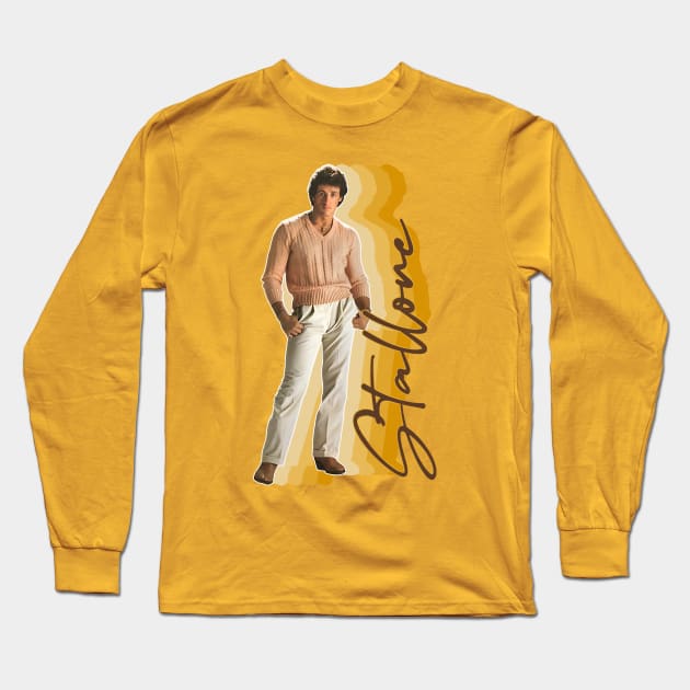 Sylvester Stallone / Retro Fan Design Long Sleeve T-Shirt by DankFutura